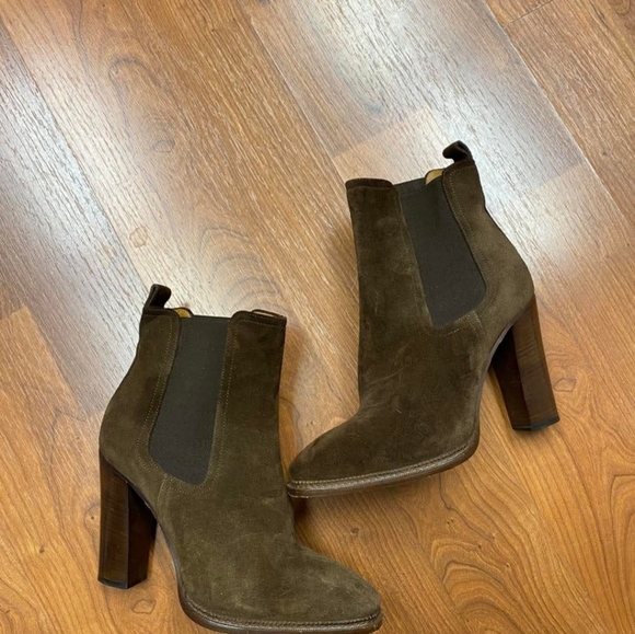 Ralph Lauren Dark Brown Heeled Boots - Picture 1 of 2